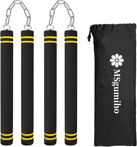 Nunchucks Safe Foam Rubber Training Nunchucks Nunchakus with Steel Chain for Kids Adults & Beginners Practice and Training