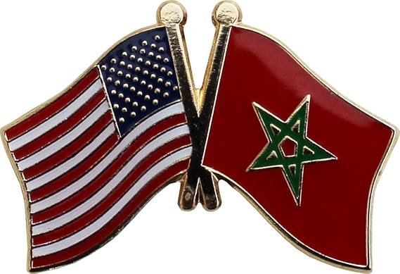 Flagline USA and Morocco Flag Die-Struck Friendship Metal Lapel Pin