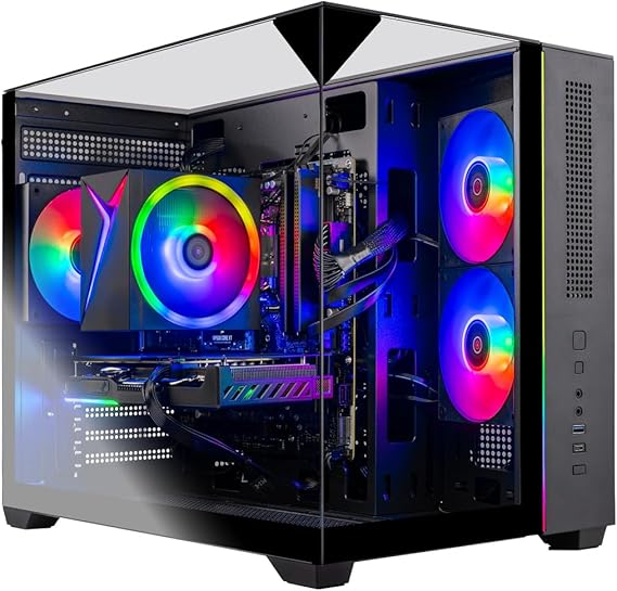 Skytech Gaming PC Crystal, Ryzen 5, RTX 5050, 16GB RAM, 1TB SSD | Windows 11, AMD 5500, NVIDIA 5050 8GB, NVMe SSD, DDR4 3200, 650W GOLD PSU, Wi-Fi 5, Desktop