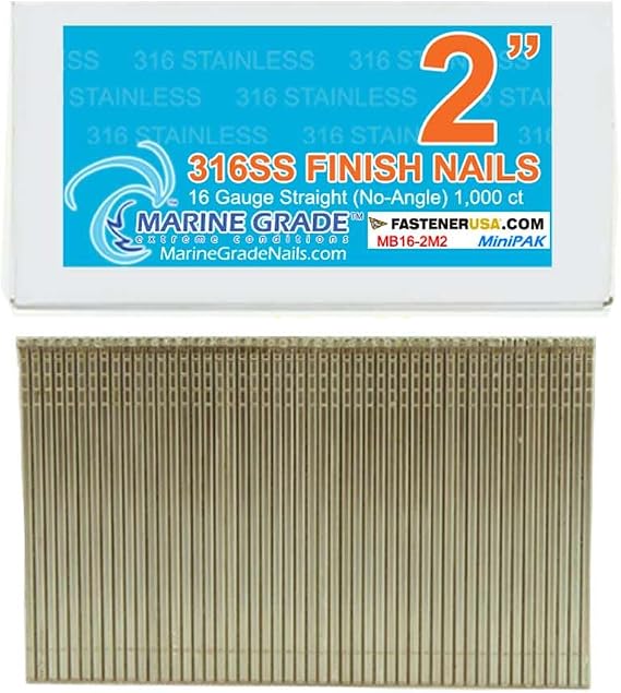 2" Finish Nails 16GA 316SS 1,000ct