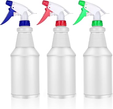 LAOJU Spray Bottles Water Spray Bottle for Cleaning 750ML Trigger Sprayer Empty Plastic Spraying Bottles with Mist and Jet Setting for Household Gardening Plant and Watering 3 Pack
