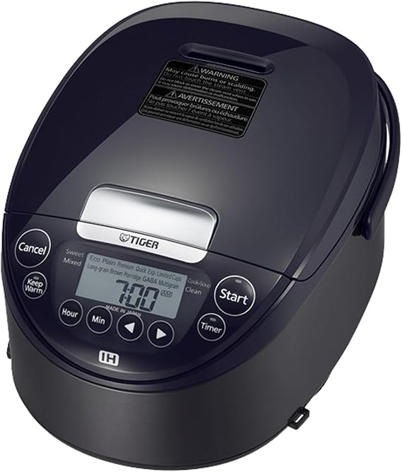 Tiger Jpw H18u Ih Rice Cooker and Warmer, 10 Cup, 14 Presets, Mauve (Black) | 14 menu presets, LCD display, 24-hour keep-warm