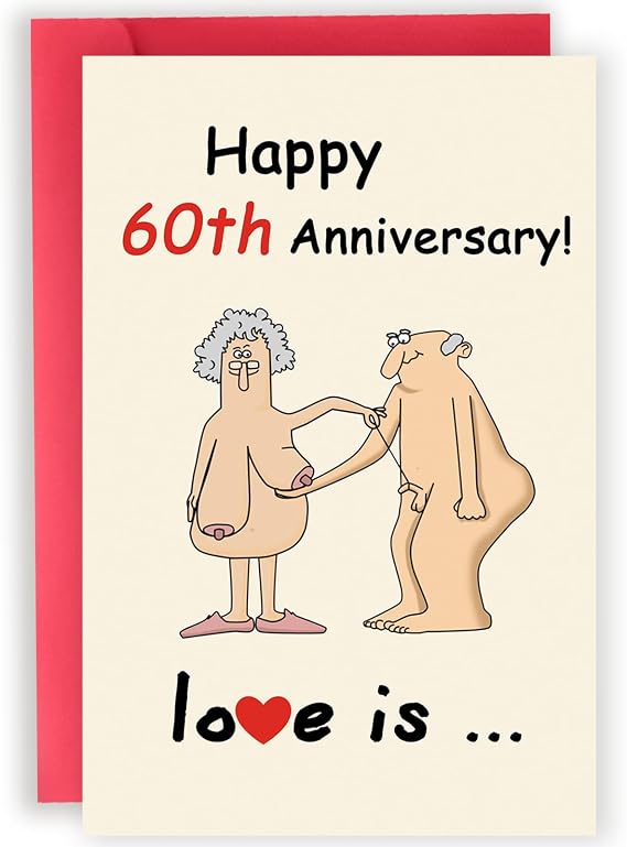Funny 60th Anniversary Card Gift for Husband Wife Couple