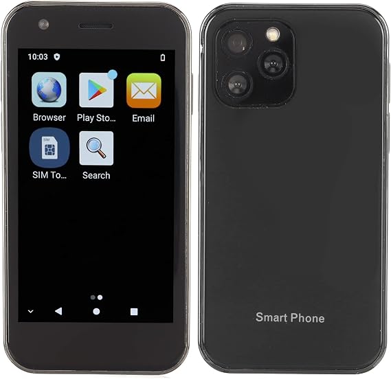 SOYES XS12 Super Mini 4G LET Smartphone 3.0 Inch Display 4GB RAM 32GB ROM Android 10.0 5GWiFi Phone Supporting Face Recognition Dual Card Dual Standby (Fantasy Night Black)