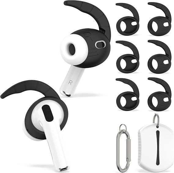 3 Pairs Ear Hooks Cover for AirPods Pro 3 (2025), Sport Anti Slip AirPod Pro 3 Ear Cover Soft Silicone Earbuds Accessories Compatible with AirPods Pro 3rd Generation [NOT Fit in Case], Black