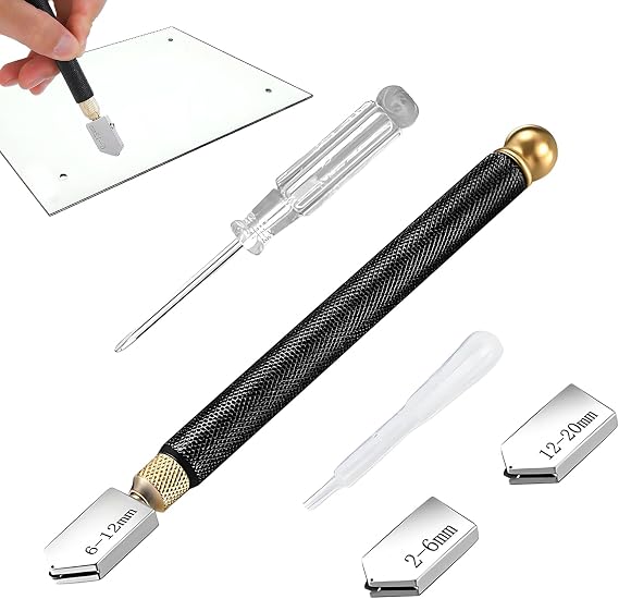 Glass Cutter 2 mm - 20 mm Improved Glass Cutting Tool Glass Cutter