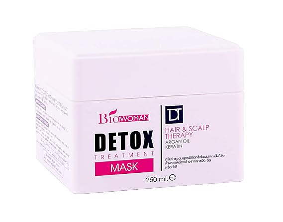 Detox Treatment Mask Hair & Scalp Therapy Relax 250 ml. Keratin Moisture Deep for Repair Dry Damaged Hair, Split Ends, Bleach Hair to Truly Silky Smooth Healthy Hair, Prove in 1 min