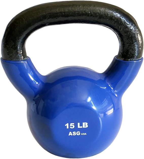 Ader Vinyl Kettlebell (15 Lb Blue)