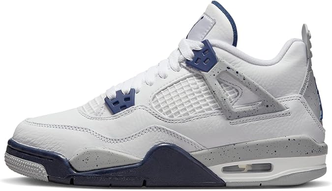 Jordan Youth Air 4 Retro GS 408452 140, Medium Grey/Black-white, 4 Big Kid