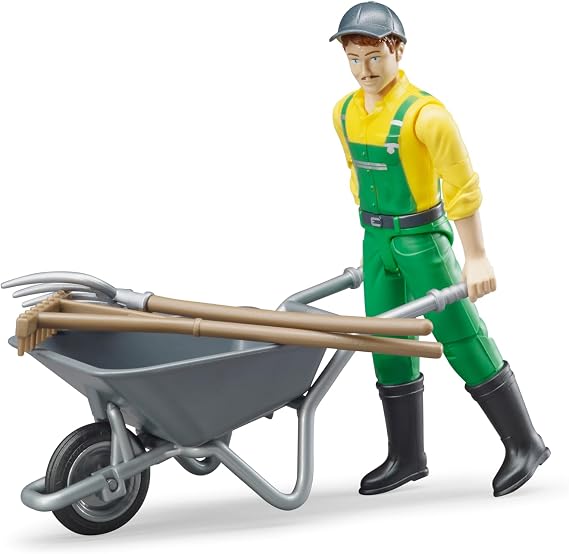 Bruder 62610 Farmer Figure Set with Accessories, 1:16 Scale Realistic Toy