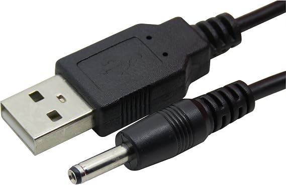 USB A to DC 3.5 mm/1.35 mm 5 Volt DC Barrel Jack Power Cable