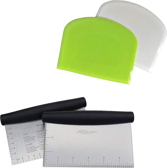Stainless Steel Bench Scraper & Plastic Bowl Scraper