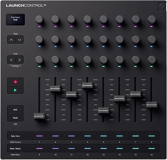 Novation Launch Control XL 3 USB MIDI Control Surface | USB, 24 Endless Encoders, 8 Faders, 16 Assignable Buttons, Transport Control, OLED Display, 5-Pin MIDI I/O, 15 Custom Modes