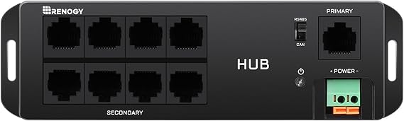 Renogy Communication Hub RJ45 for Multiple Renogy Devices via BT-2 Module | RJ45 ports, RS485/CAN protocol, wireless monitoring via DC Home App,82ft range,RJ45 powered, for Batteries/MPPT/Inverters