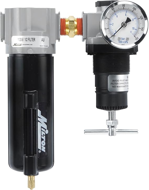 Milton 1108 1/2" Filter and Regulator Duo, Black