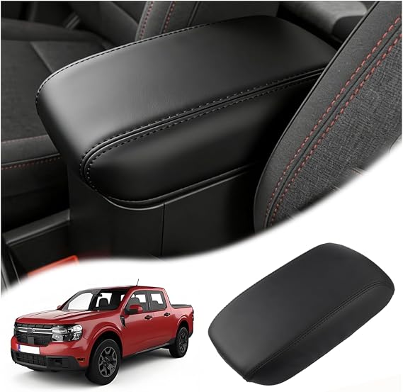 Autorder Center Console Cover for 2022-2025 2026 Ford Maverick Accessories Armrest Cover Anti-Scratch Middle Console Pad Leather Armrest Protector