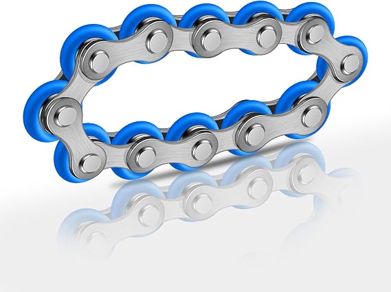 ATESSON Bike Chain Gear Fidget Spinner,Stainless Steel Metal Sprocket Chain Fidget Toy,Relief Stress Anxiety Finger Spinning Toy for ADHD Autism Adults and Kids