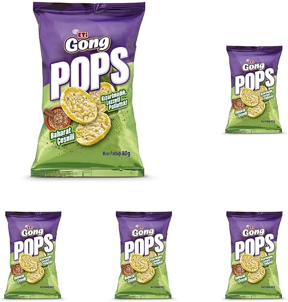 Eti Gong Pops Spicy Popcorn 80g 5 pack