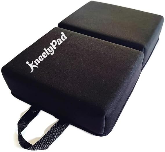 KneelyPad by Kneely | Kneeling Pad for Gardening, Exercise, Cleaning, Mechanic Work | Extra Thick Memory Foam Knee Cushion for Gardening & More with Washable Cover | Foldable Knee Pad with Handle