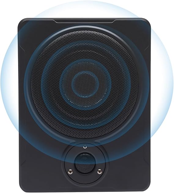 600W Slim Under-Seat Subwoofer, 8'' Car Under-Seat Active Power Amplifier Bass Slim Speaker, Highly Active Speakers&Power Amplifier Subwoofer for Car Audio.