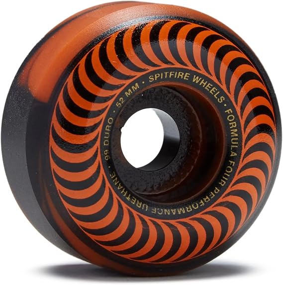 Spitfire Skateboard Wheels 52mm F4 99A Swirl Classic Black/Orange