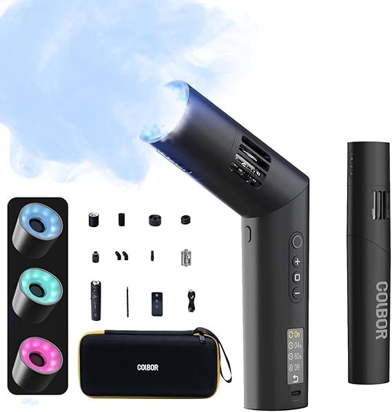COLBOR CF5 Mini Fog Machine Portable Smoke Machine 40W Handheld with Remote Control, Small Fogger Haze Maker for Indoor Outdoor Film,Photography,Streaming,Weddings Stage,Rechargeable Fog Machine