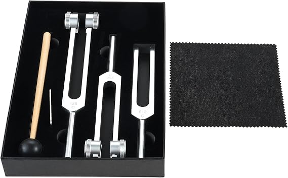 Tuning Fork Set 128Hz, 256Hz, 512Hz Essential Silver