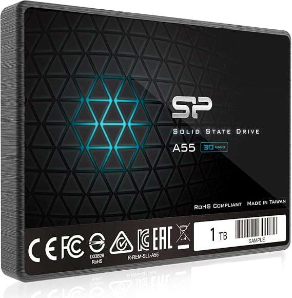 SP 1TB SSD 3D NAND A55 SLC Cache Performance Boost SATA III 2.5" 7mm (0.28") Internal Solid State Drive (SP001TBSS3A55S25)