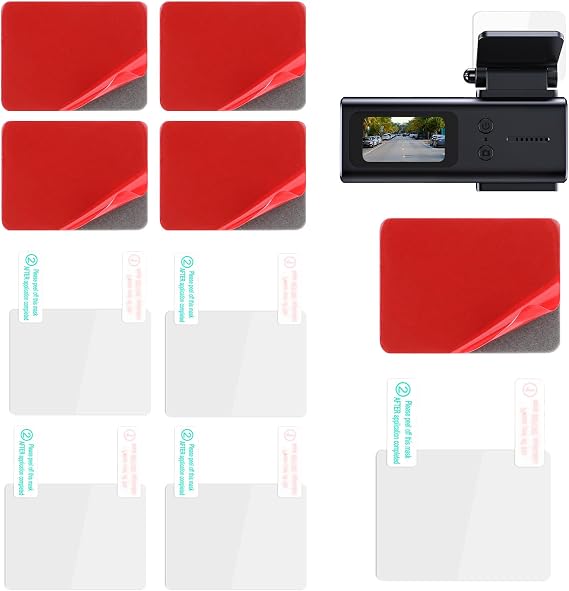 4 Pcs Electrostatic Sticker Mounting Dash Cam 4 Pcs Double-Sided Sticker for Windshield Dashcam Car Windshield Electrostatic Film Reusable Weatherproof Electrostatics Stickers