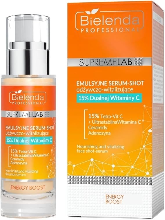 Bielenda Professional Supremelab Nourishing and Revitalizing Face Shot Serum with 15% Tetra-Vit C 30ml