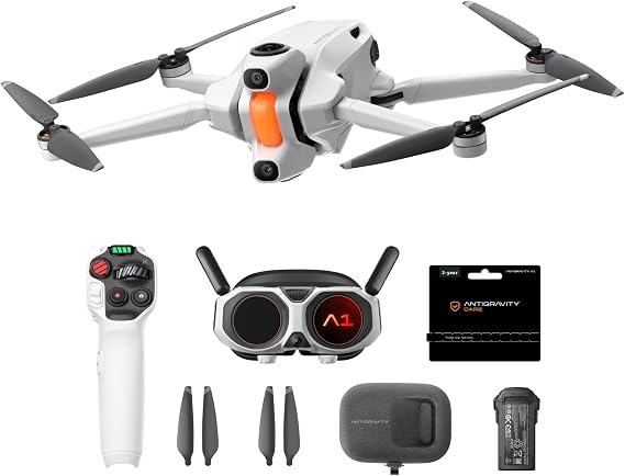 Antigravity A1-360 Drone with Care 2-Year Plan Immersive goggles, Point-to-Fly Motion Control for Adults & Beginners, Obstacle Avoidance, 249g & Foldable, Deep Track, Auto Return, Auto Edit
