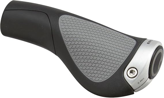 Ergon GP1 Mountain Bike Grips, Black/Gray, Rubber