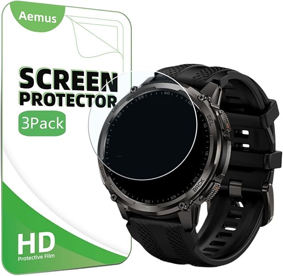 Screen Protector Compatible for KOSPET Tank T4C Smart Watch 1.5 (3 Pack) Clear Tempered Glass protective film