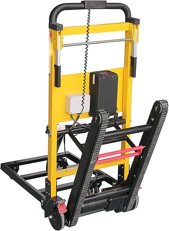 KEhtu Electric Crawler Stair Climber, Portable and Foldable Electric Stair Climber, Trolley, Cargo Upstairs Machine, Maximum Load-Bearing 200kg (440 Lbs), 360 Wear-Resistant Universal Wheels