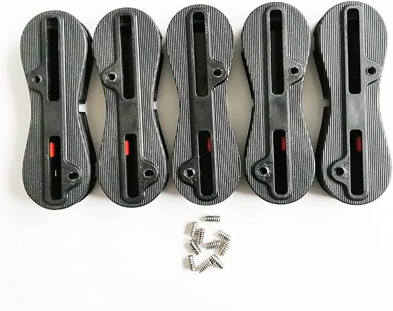 5 Boxes/Set Fusion Fin Box 1 Center + 4 Side Surfboard Fins Surf Fin Plugs 0 + 5 Degree for FCS 2 Surfing Fin Plug (Black)