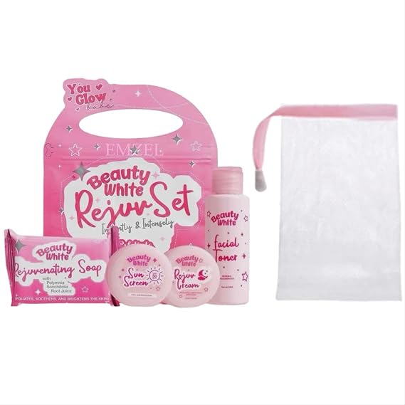 You Glow Babe Beauty White Rejuv Set, Skincare Kit with Rejuvenating Soap, Sunscreen, Rejuv Cream, Facial Toner