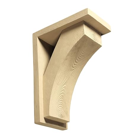 Fypon Premium Architectural Brackets Wood-Grained Cove/Arch Style | Low Maintenance Interior & Exterior Use | 8" Width x 8" Height x 13" Projection | BKT13X18X8S 18" 13" 8"