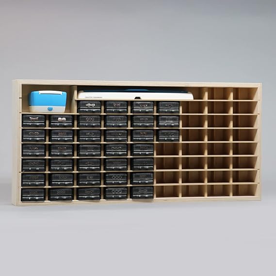 Stamp-n-Storage Punch Holder for Creative Memories Border Maker Cartridges - Large, Holds 63 + Tools - Birch Plywood,