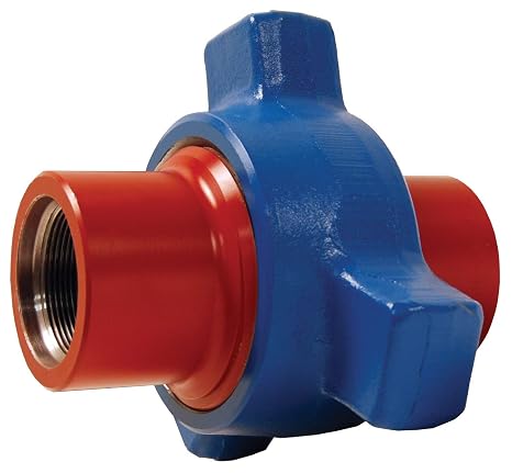 Dixon HU1502200BW Steel Hammer Union, Butt Weld 1502 Series, Red, Sub, Blue Nut, 2" ID, Forged Steel/Schedule XXS