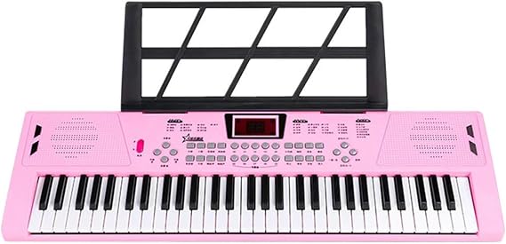 61 Keys Piano Musical Keyboard Synthesizer Musical Instrument USB Digital Keyboard Piano Electronic Keyboard for Beginners Light PinkA