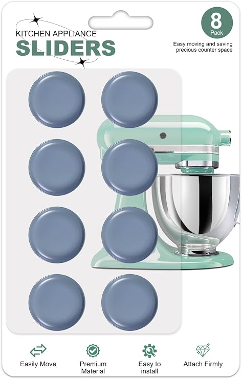Small Appliance Sliders for Kitchen Appliances, 8 PCS Kitchen Sliders | Self-Adhesive PTFE Appliance Slider, Portable Kitchen Gadgets Home Must Have for Kitchenaid Mixer Coffee Maker Air Fryer