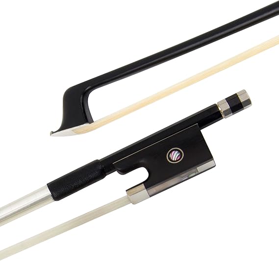 Kmise Carbon Fiber Violin Bows: Lightweight Violin Bow 3/4, Anti-Deformation Fiddle Bow, Ultra-Stretchy Horse Hair, Gift for Professional, Beginner, Adults, Kids Violins Practice (Black)