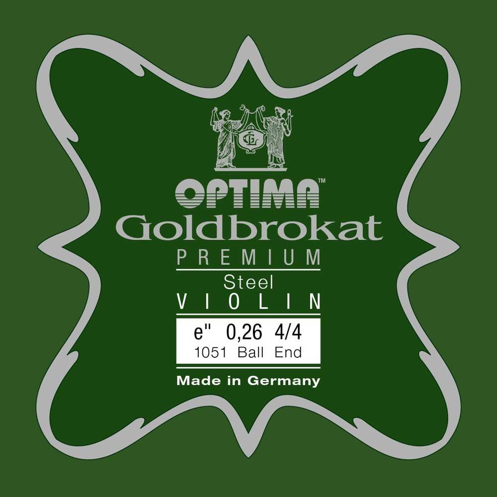 Optima ゴールドブロカット プレミアム バイオリンe線 0.26ボールエンド