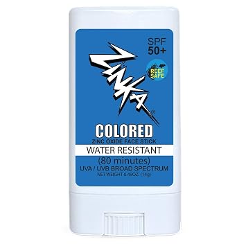 Zinka Sunscreen SPF 30 All Natural Vegan Mineral Blue Colored Face Stick