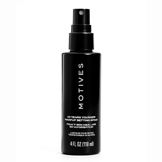 Motives 10 Years Younger Makeup Setting Spray - Long-Lasting Hold, Minimizes Slippage, Flawless Finish, Minimizes Pores, Lines, Wrinkles & Scars, Makeup Setting Spray, Oil-Free, 4 fl. oz