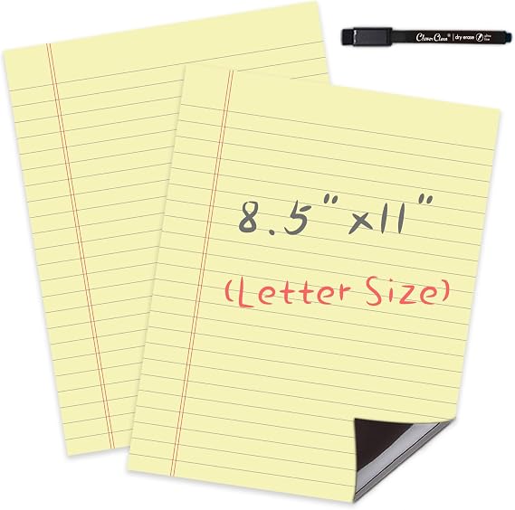Magnetic Dry Erase Board 8.5x11 Reusable Lined Dry Erase List Board Pcs Marker Included