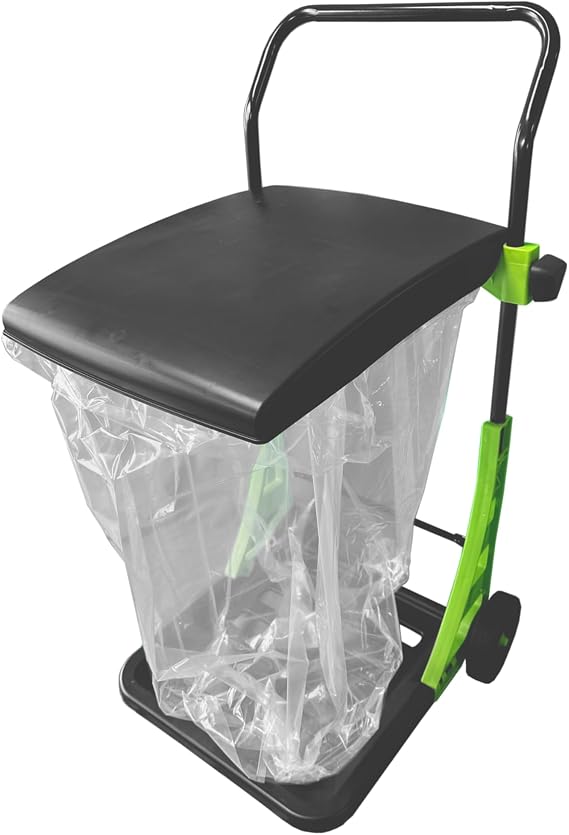 Bosmere W305LVC Purpose Garden Cart, Adjustable Collapsible Yard Waste Can, Portable Trash Bin, Forest Green