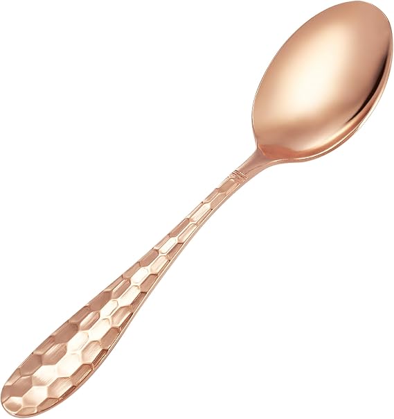 7" Pure Copper Spoon, 1 Count, Fashion Style, Flatware - Soup Spoons, 1 Piece, Copper Material