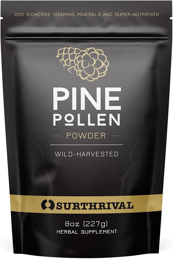 Surthrival: Pine Pollen Powder (8 oz), Wild Harvested, Energy & Endurance Restoration