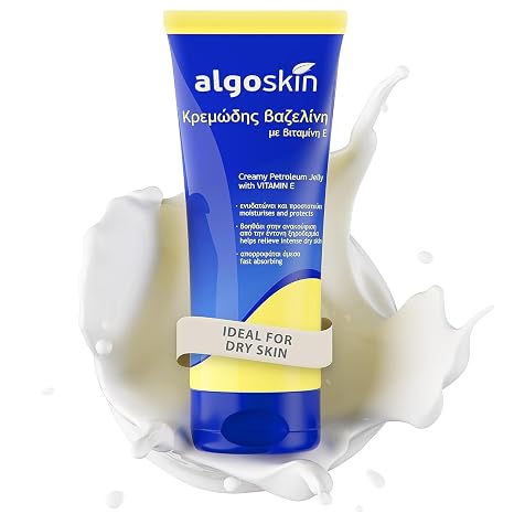 White Vaseline with Vitamin E for Dry Skin 170g Rich care for very dry skin on hands elbows and knees - versatile for face body and lips.